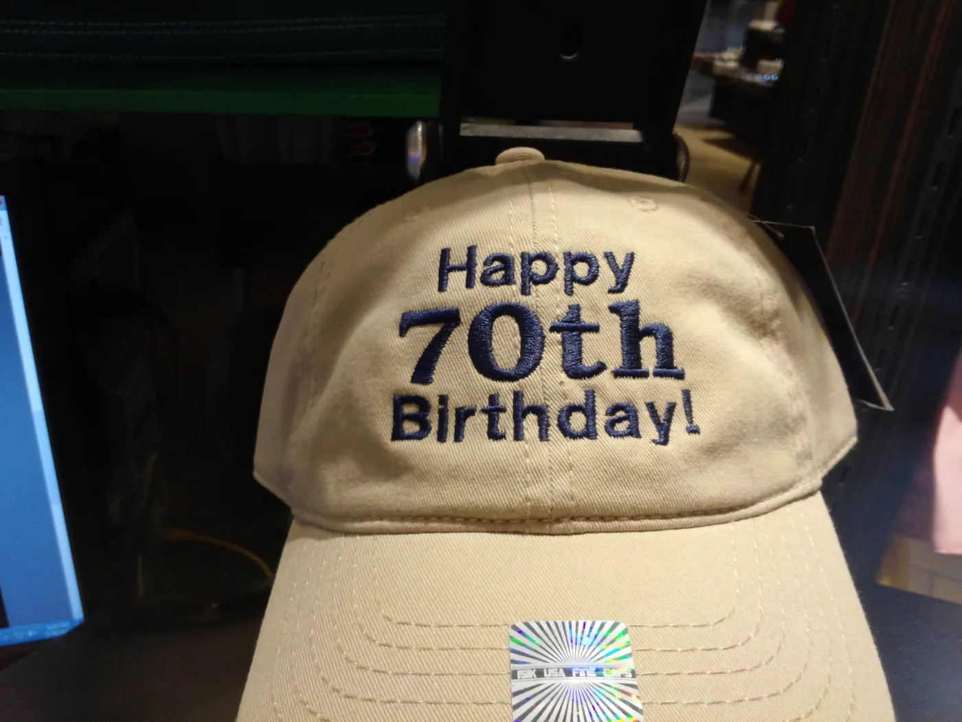 Happy 70th Birthday embroidered cap